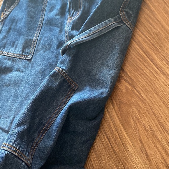 MONKEY RIDE Blue High Rise carpenter Mom Jeans Fit Women's Sz 15 cargo gorpcore - Picture 3 of 8